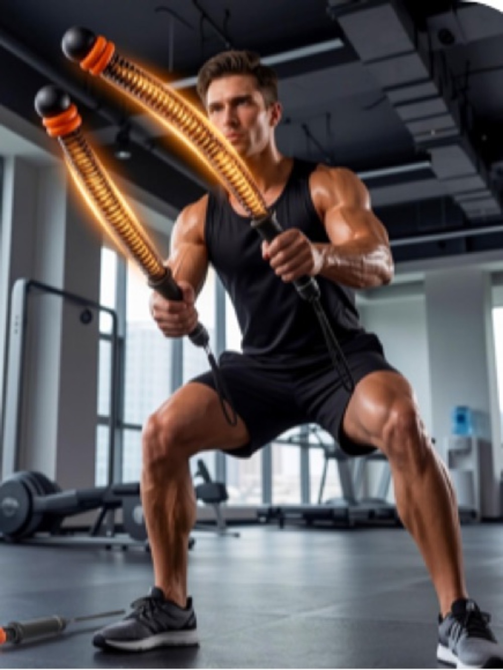 Battle Ropes Weignt Ropeless Battle Ropes 2-Pack, Quiet Home Gym Workout